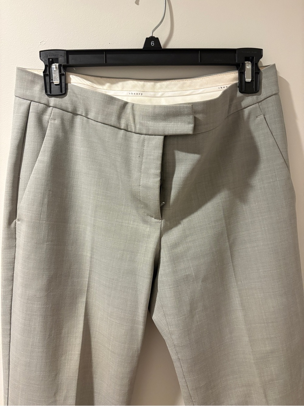 Theory Light Gray Tailored Dress Trousers